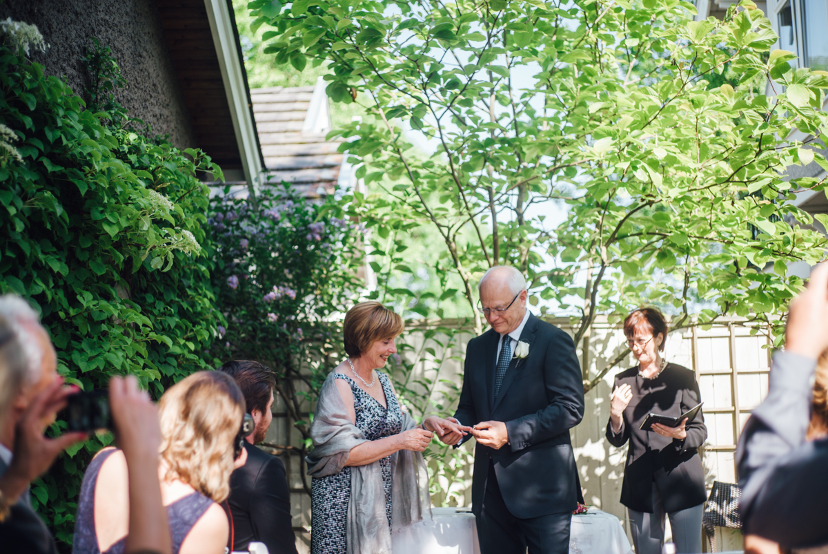 simple backyard wedding vancouver rings exchange