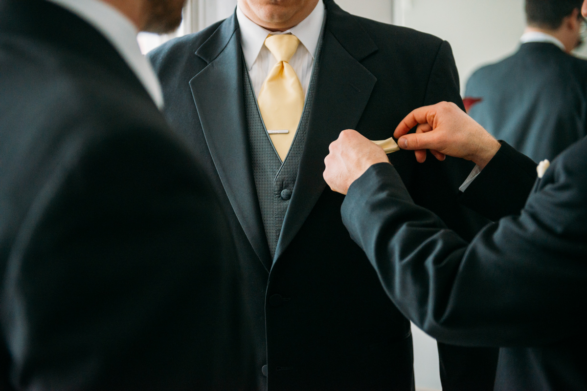 Groom getting ready for the big day