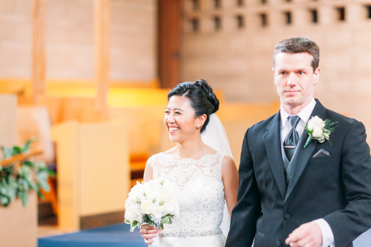 Candid shot of the newly wed (Shaughnessy United Church)