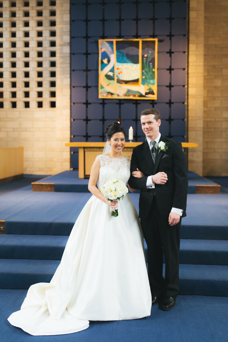Groom and bride first portrait photo (Shaughnessy United Church)