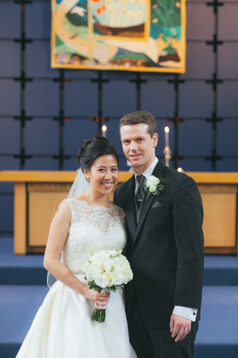 Groom and bride first portrait photo (Shaughnessy United Church)