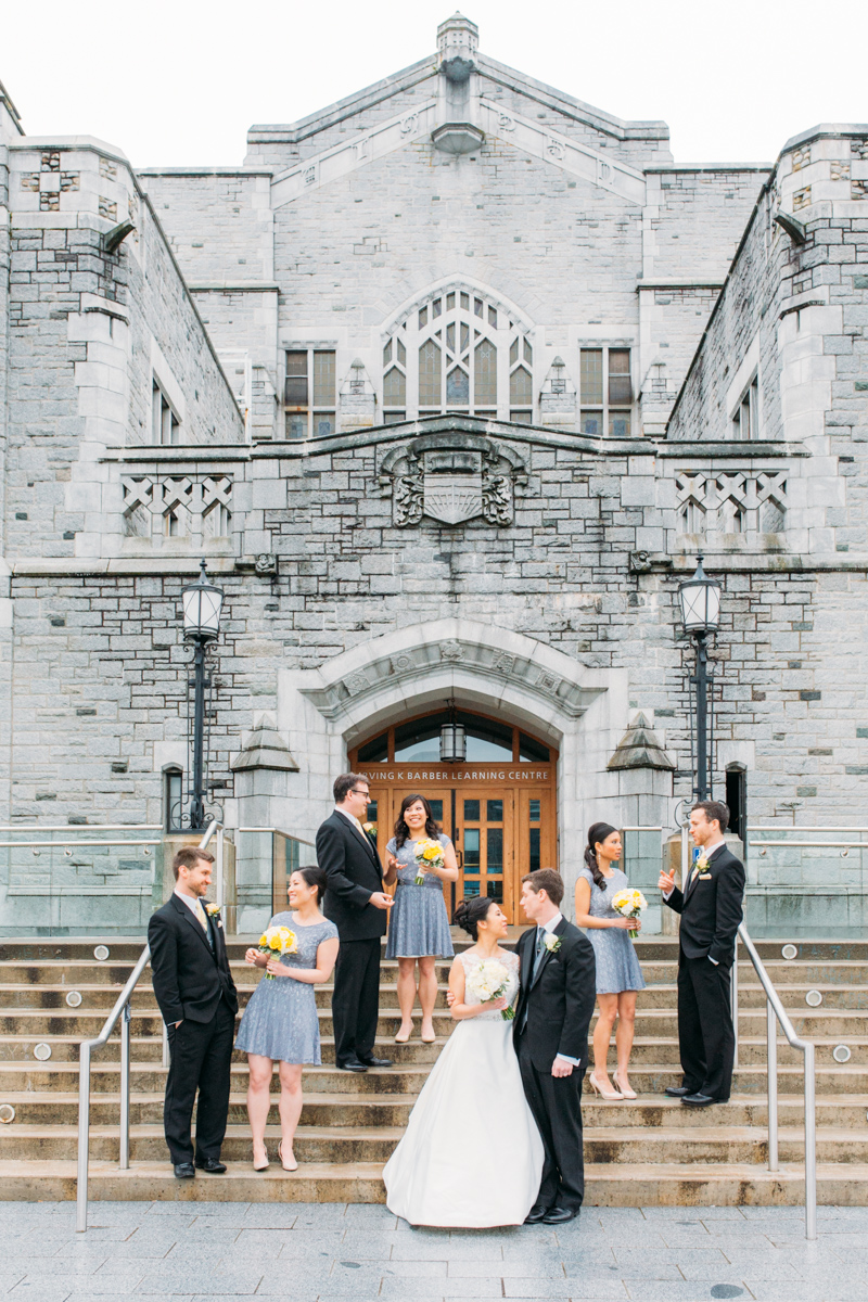 Wedding party shoot in UBC library, Vancouver, BC, Canada (Irving K Barber Learning Center)