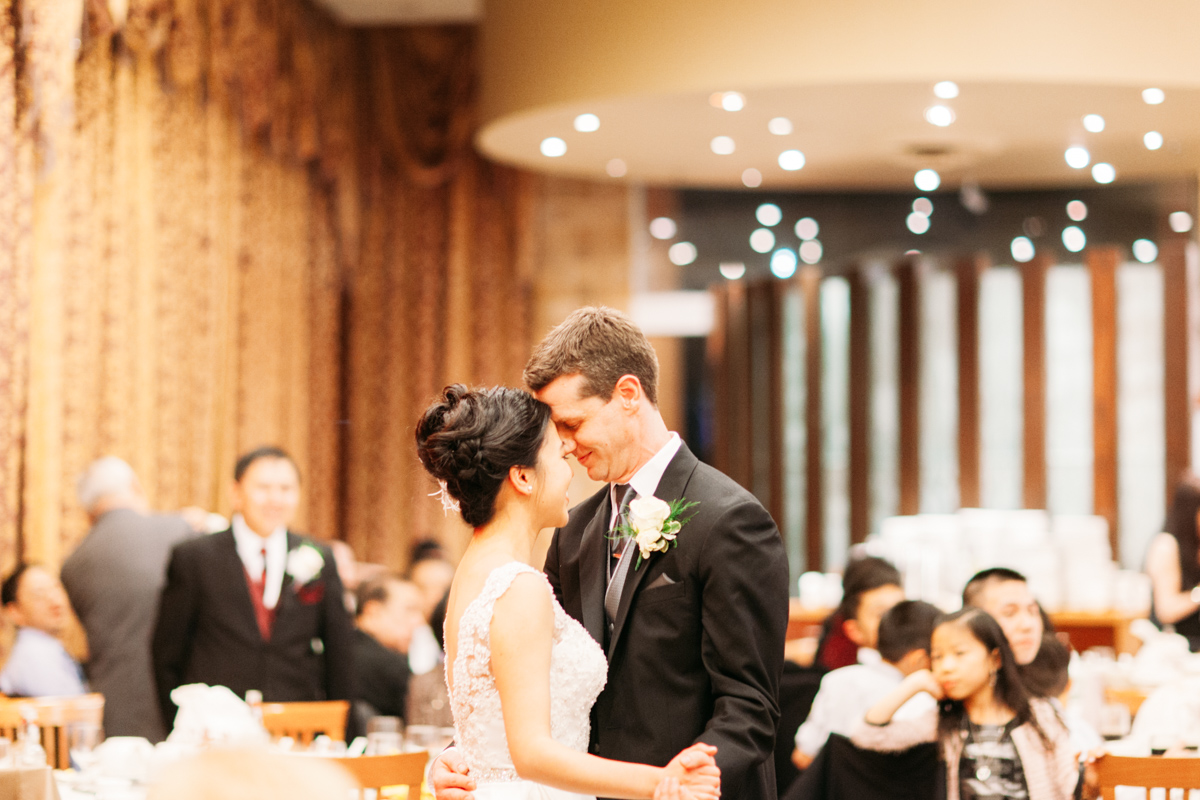 Bride and groom first dance