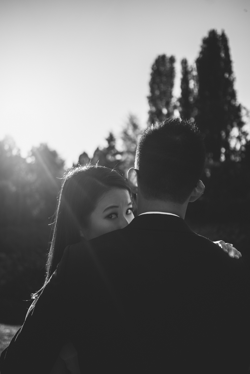 black and white engagement shoot