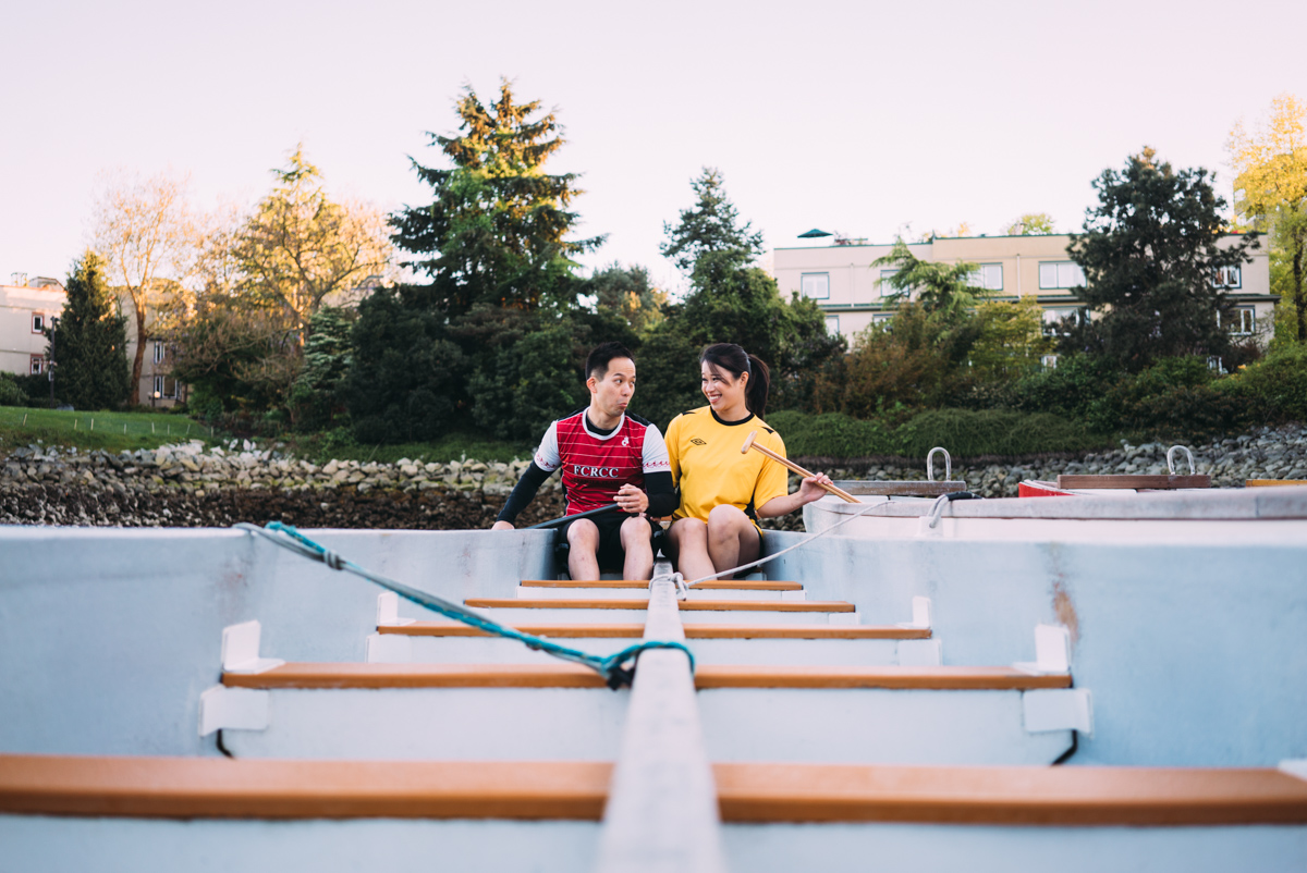 paddling dragon boat engagement shoot
